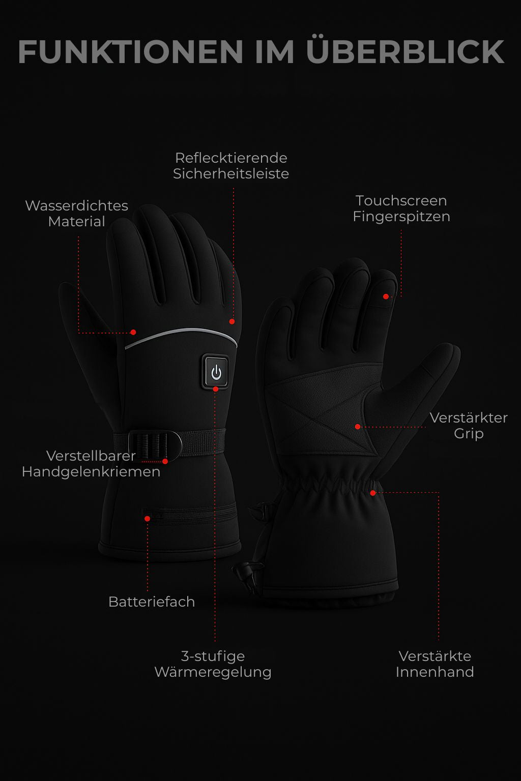 Pisten Grip - Beheizbare Winterhandschuhe